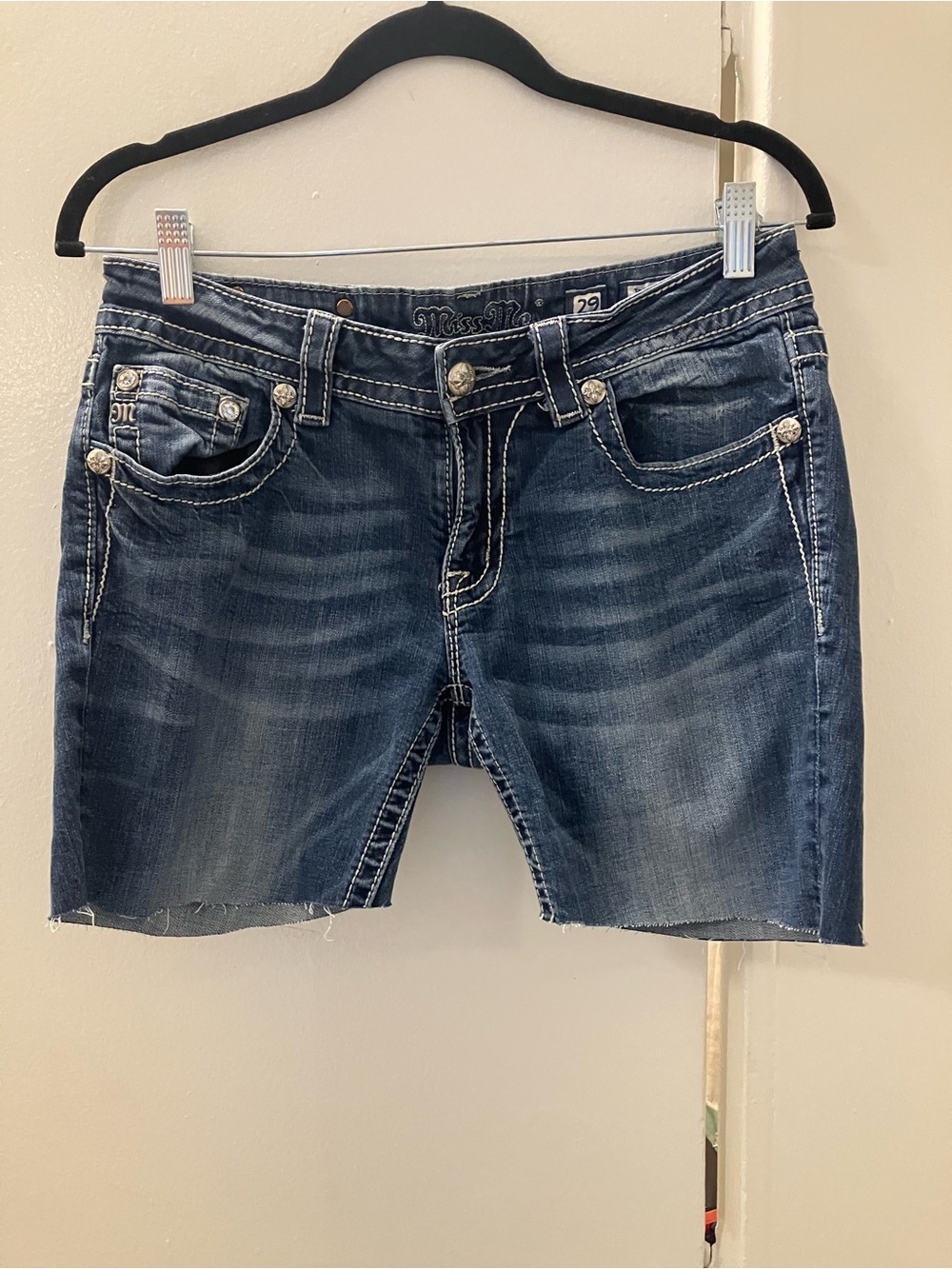 Miss Me Jeans Sz 29 JPS910B Boot CUT OFF To Shorts Vintage Y2K Bling AS IS